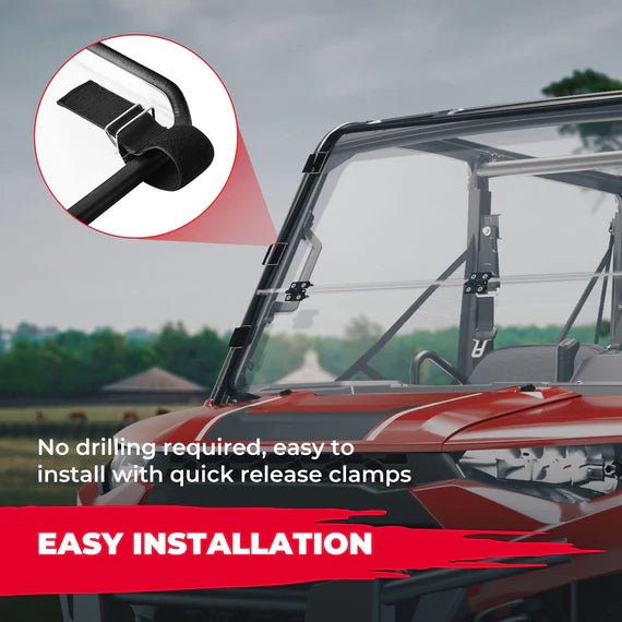 2 - IN - 1 Flip Up Windshield for Ranger 1000/XP 1000/Crew 2017 - 2023 - 3 Star UTV