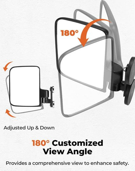 220Lbs Magnetic Side Mirrors for UTV Golf Cart Tractor Forklifts - 3 Star UTV
