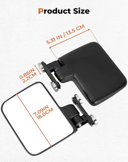220Lbs Magnetic Side Mirrors for UTV Golf Cart Tractor Forklifts - 3 Star UTV