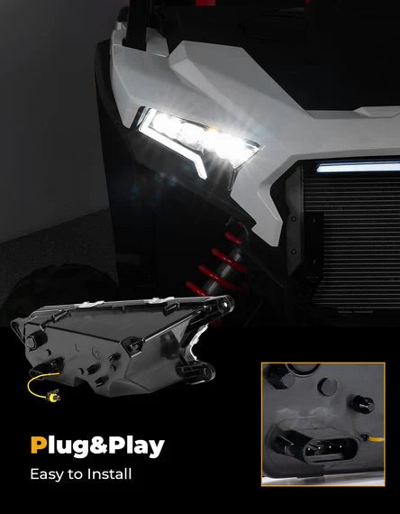 24W LED Headlight Waterproof Front Light for Polaris RZR XP 1000 / 4 1000 2024 - 2025 - 3 Star UTV