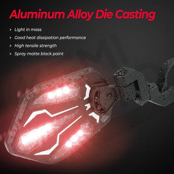 Aluminium RGB UTV Side Mirrors for Can Am Maverick X3/ RZR w/ 1.6" - 2" Roll Bar (1 pair) - 3 Star UTV