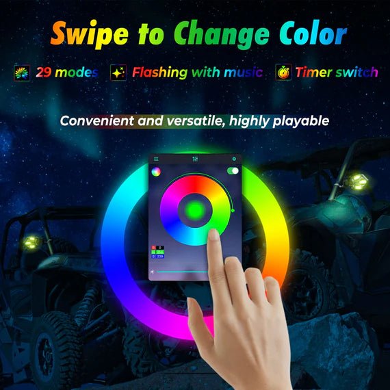 Aluminium RGB UTV Side Mirrors for Can Am Maverick X3/ RZR w/ 1.6" - 2" Roll Bar (1 pair) - 3 Star UTV