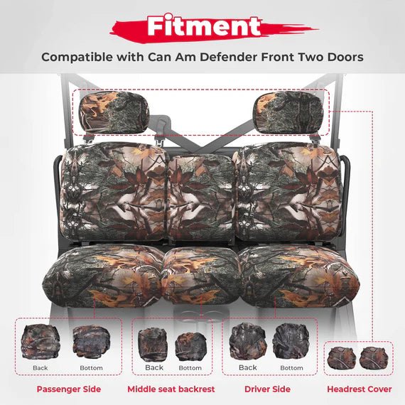Camouflage Seat Cover for Can Am Defender HD5|7|8|9|10 - 3 Star UTV