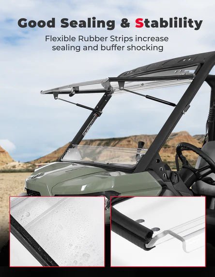 Can - Am Defender HD5/8/10 3 - in - 1 Scratch - Resistant Flip Windshield - 3 Star UTV