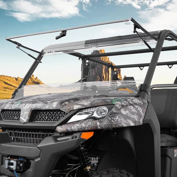CFMoto UForce 1000/1000XL Scratch - Resistant 2 - in - 1 Flip Windshield - 3 Star UTV