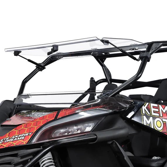 CFMoto ZForce 950 3 - in - 1 Folding Half Flip Scratch - Resistant Windshield - 3 Star UTV