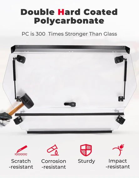 CFMoto ZForce 950 3 - in - 1 Folding Half Flip Scratch - Resistant Windshield - 3 Star UTV
