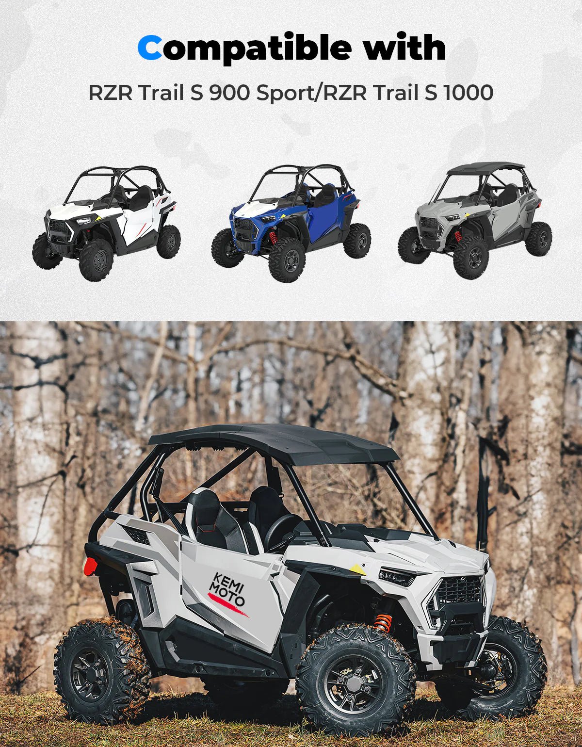 Combination Roof Top for Polaris RZR Trail S 900/ 1000 - 3 Star UTV
