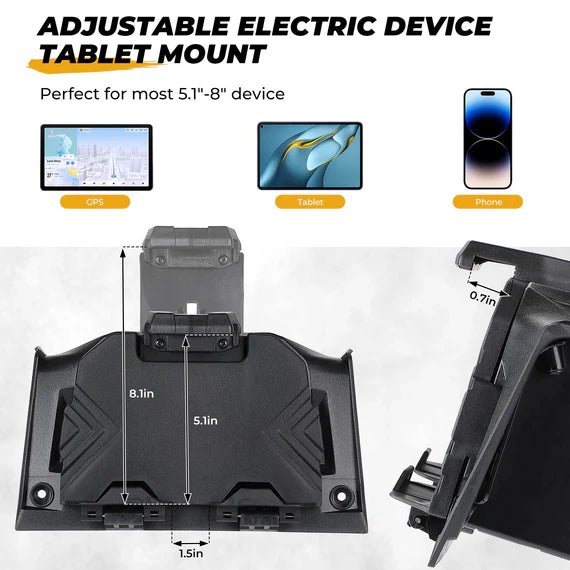 Electric Device Tablet Holder GPS Mount Storage Box for Polaris RZR XP 1000/ XP Turbo - 3 Star UTV