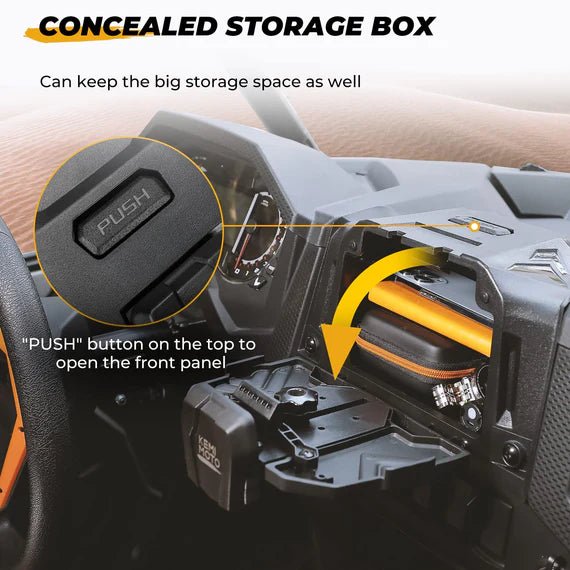 Electric Device Tablet Holder GPS Mount Storage Box for Polaris RZR XP 1000/ XP Turbo - 3 Star UTV