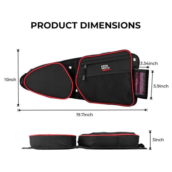 Front Side Door Bags with Knee Pad for Polaris RZR XP 1000 - 3 Star UTV