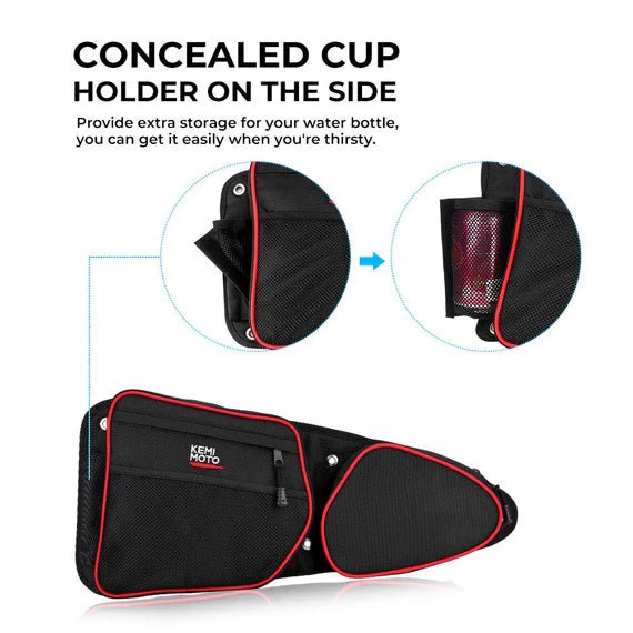 Front Side Door Bags with Knee Pad for Polaris RZR XP 1000 - 3 Star UTV