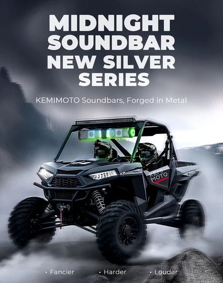 Kemimoto - 32 - inch 6 - Speaker Midnight S80 Aluminum RGB Silver Sound Bar - 3 Star UTV