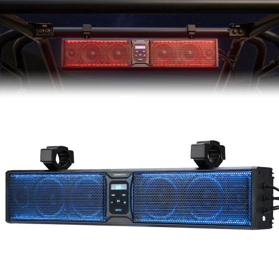Kemimoto - 6 Speaker 26" RGB Universal Sound Bar for UTVs with 1.75" to 2.25" Roll Bars - 3 Star UTV