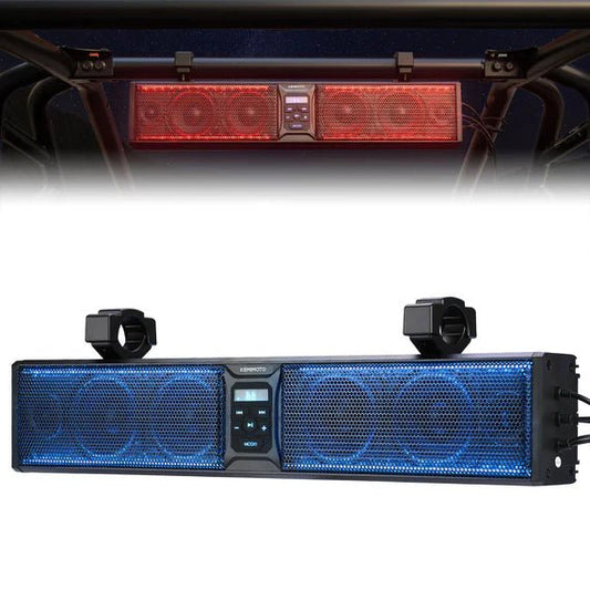 Kemimoto - 6 Speaker 26" RGB Universal Sound Bar for UTVs with 1.75" to 2.25" Roll Bars - 3 Star UTV