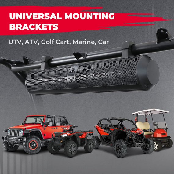 Kemimoto - 6 Speaker Bluetooth Sound Bar for UTVs with 1.56" to 2.25" Roll Bars - 3 Star UTV