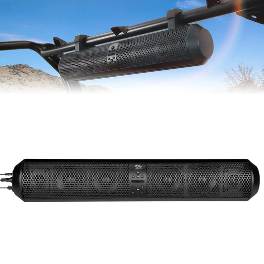 Kemimoto - 6 Speaker Bluetooth Sound Bar for UTVs with 1.56" to 2.25" Roll Bars - 3 Star UTV