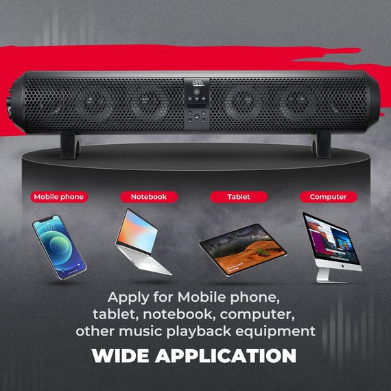 Kemimoto - 6 Speaker Bluetooth Sound Bar for UTVs with 1.56" to 2.25" Roll Bars - 3 Star UTV