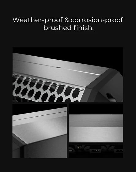 KEMIMOTO Midnight S40 16" Aluminum RGB Bluetooth Soundbar Silver - 3 Star UTV