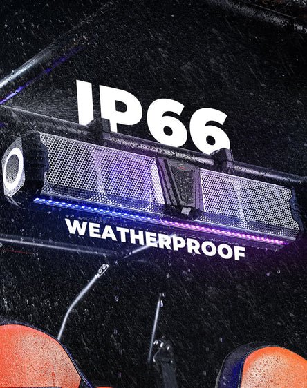 KEMIMOTO Midnight S60 26" RGB UTV Sound Bar for Golf Cart Marine 1" - 2" Roll Bar - 3 Star UTV