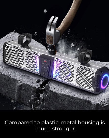 KEMIMOTO Midnight S60 26" RGB UTV Sound Bar for Golf Cart Marine 1" - 2" Roll Bar - 3 Star UTV