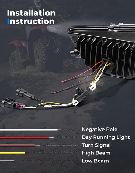LED Headlight with Turn Signal for Pioneer 1000 700/ Talon 1000 - 3 Star UTV