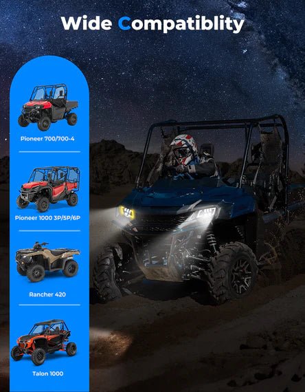 LED Headlight with Turn Signal for Pioneer 1000 700/ Talon 1000 - 3 Star UTV