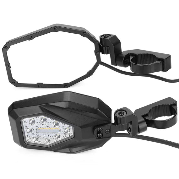 Mirrors with LED Turn Signal Lights For RZR - 3 Star UTV