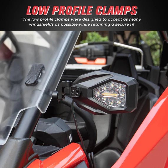 Mirrors with LED Turn Signal Lights For RZR - 3 Star UTV
