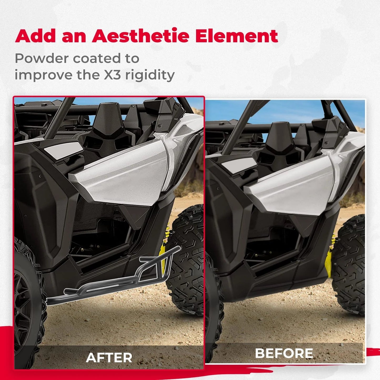 Nerf Bars Rock Sliders for Can - Am Maverick X3 2017 - 2025 - 3 Star UTV