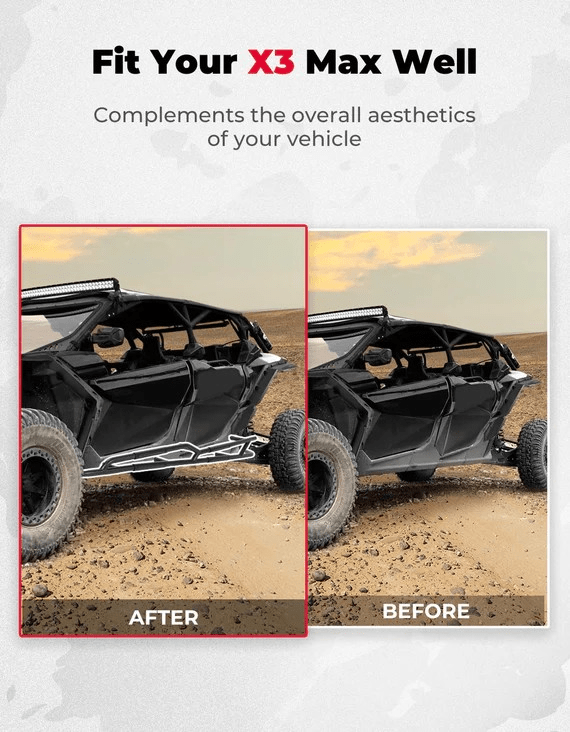 Nerf Bars, Rock Sliders for Can - Am Maverick X3 MAX - 3 Star UTV