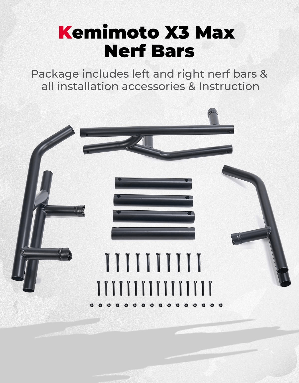 Nerf Bars, Rock Sliders for Can - Am Maverick X3 MAX - 3 Star UTV