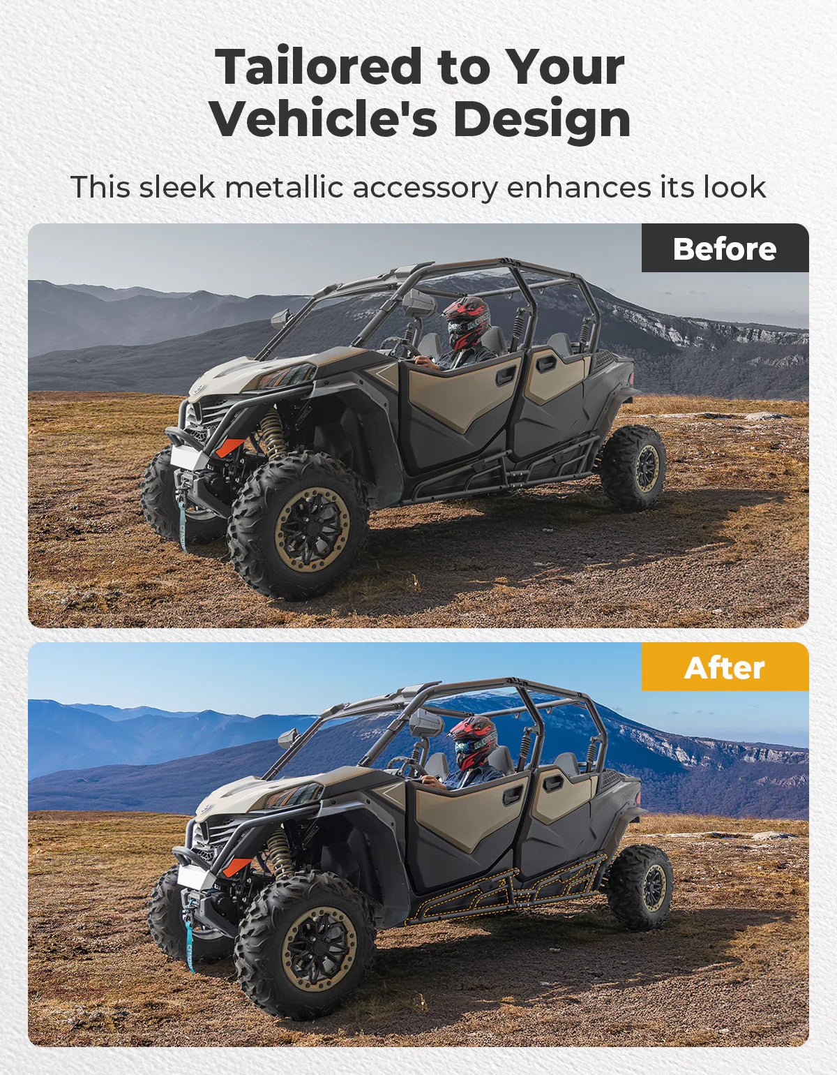 Nerf Bars Rock Sliders with Step Function for CFMOTO ZForce 950 Sport - 4 - 3 Star UTV