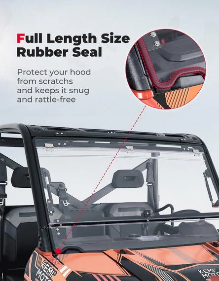 Polaris Ranger XP 900/1000/Crew Scratch - Resistant 2 - in - 1 Flip Windshield - 3 Star UTV