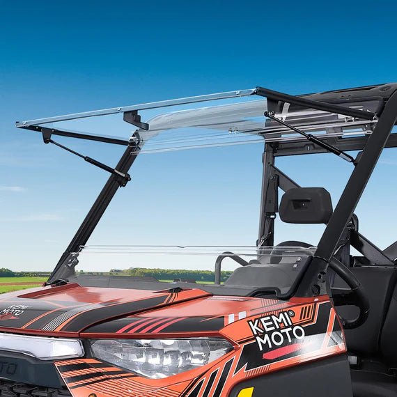 Polaris Ranger XP 900/1000/Crew Scratch - Resistant 2 - in - 1 Flip Windshield - 3 Star UTV