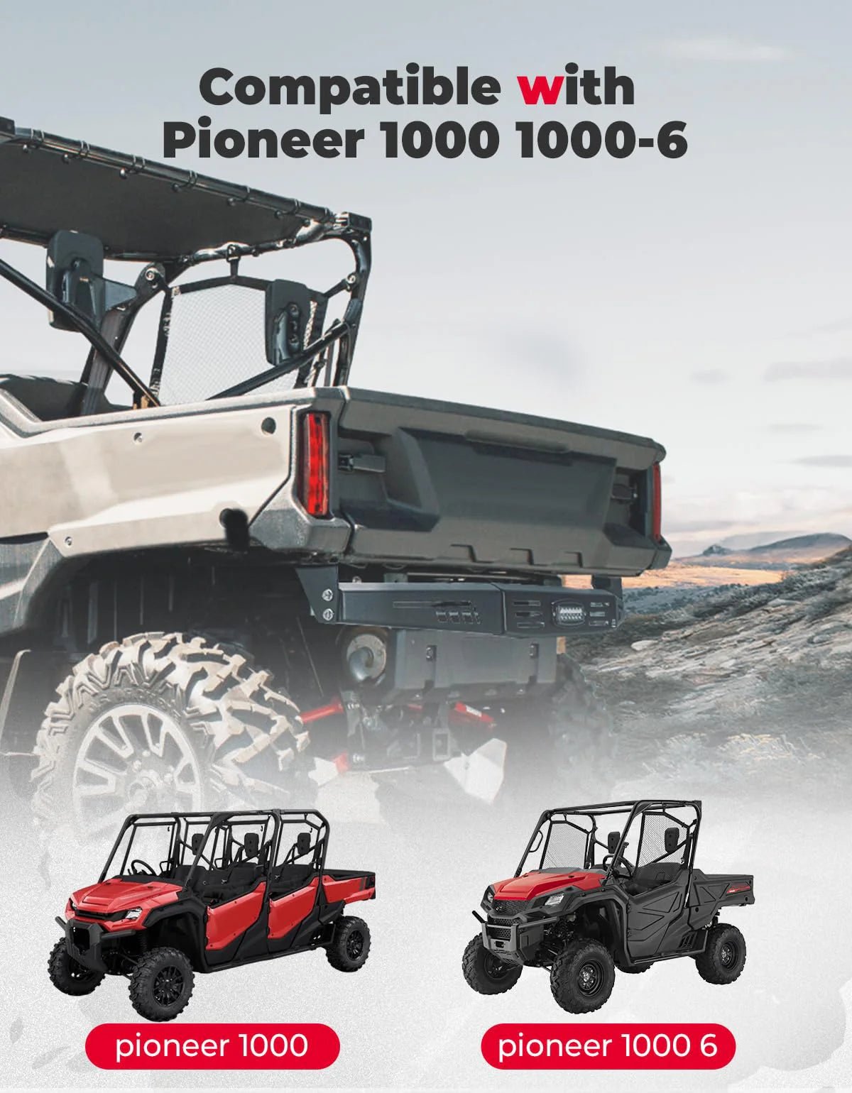 Rear Bumper for Pioneer 1000 1000 - 6 2016 - 2025 - 3 Star UTV