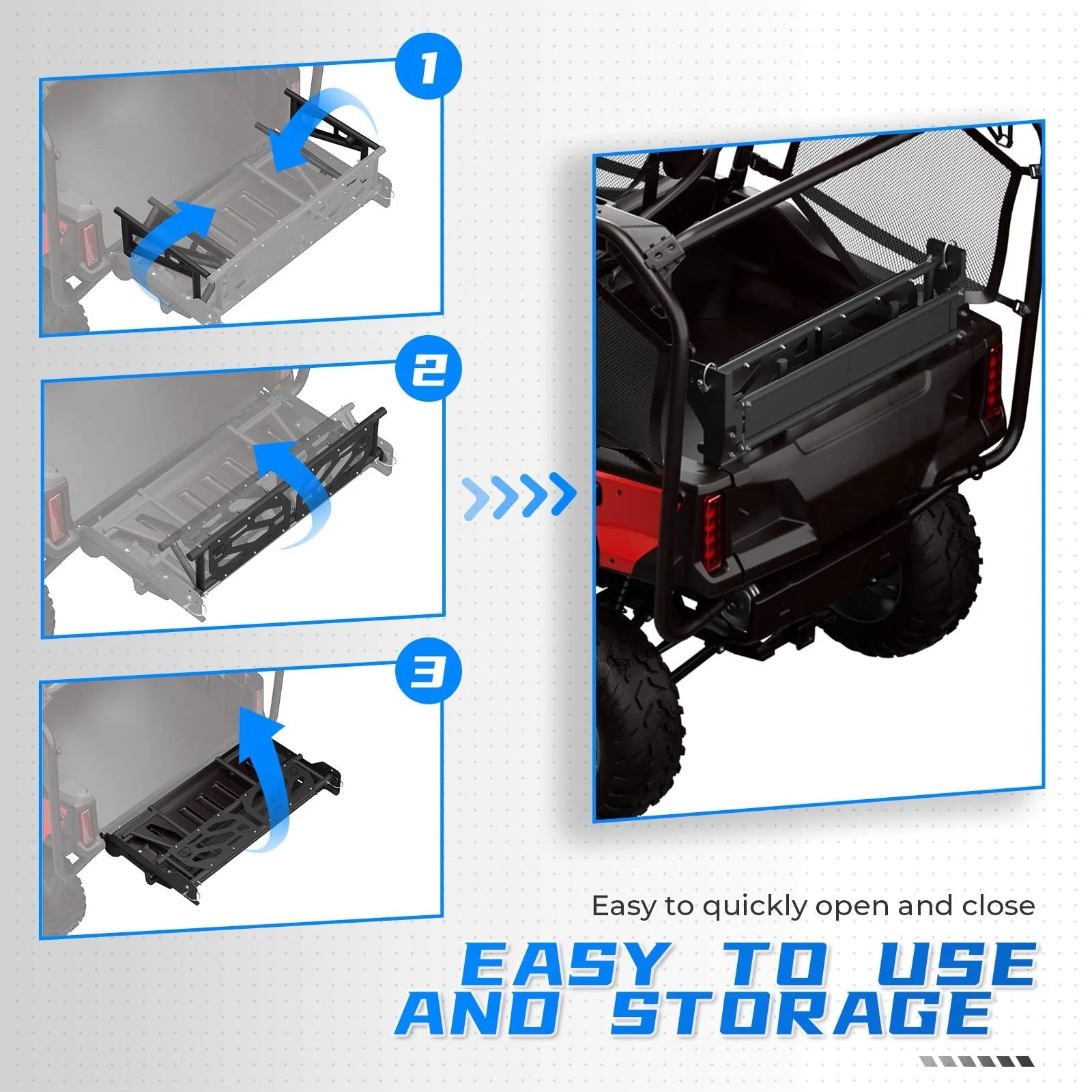 Rear Cargo Bed Extender for Pioneer 1000 - 5 700 - 4 2016 - 2024 - 3 Star UTV