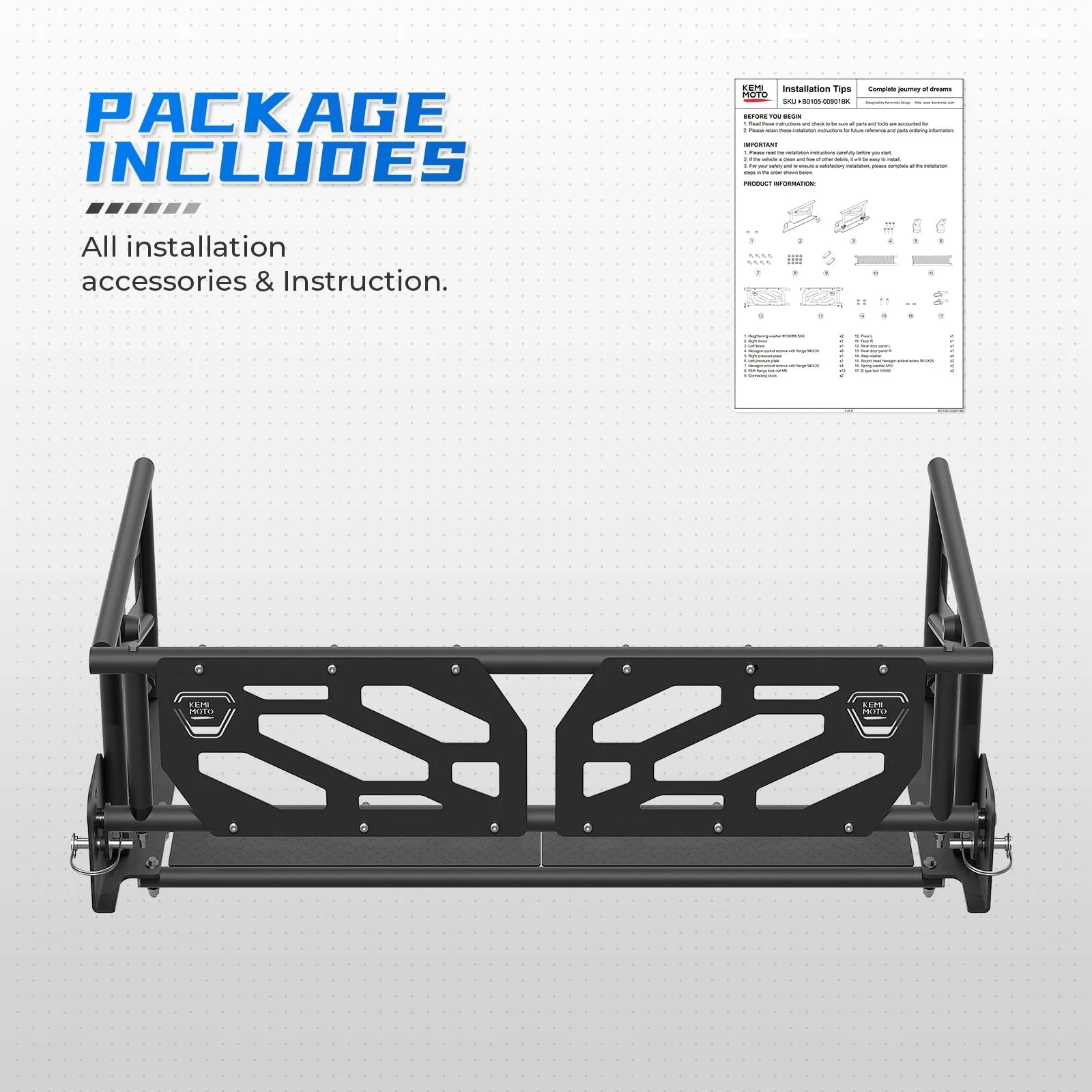 Rear Cargo Bed Extender for Pioneer 1000 - 5 700 - 4 2016 - 2024 - 3 Star UTV