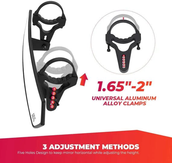 Rear View Mirror 1.65'' - 2'' for Maverick X3/ RZR/ Pioneer/ Talon/ Kawasaki - 3 Star UTV