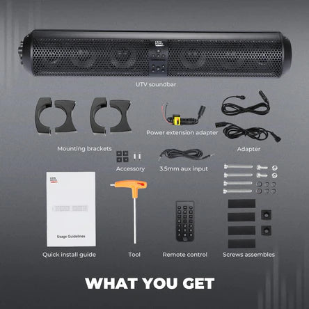 RGB UTV Soundbar, 28" SXS Speaker for Can Am Maverick X3/ RZR w/ 1.56" - 2.25" Roll Bar - 3 Star UTV