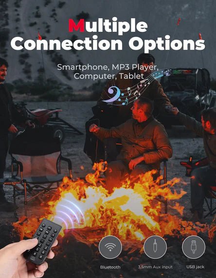 RGB UTV Soundbar, 28" SXS Speaker for Can Am Maverick X3/ RZR w/ 1.56" - 2.25" Roll Bar - 3 Star UTV