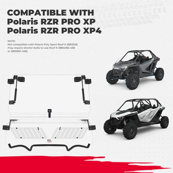 RZR Pro XP/Pro XP 4 Scratch - Resistant 3 - in - 1 Folding Half Windshield - 3 Star UTV