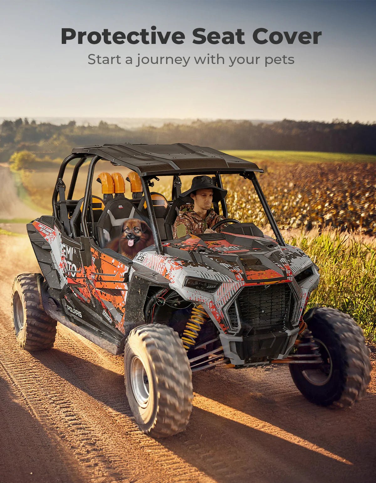 Seat Covers Water - Resistant 1680D for Polaris RZR XP 1000/Turbo 2014 - 2023 - 3 Star UTV