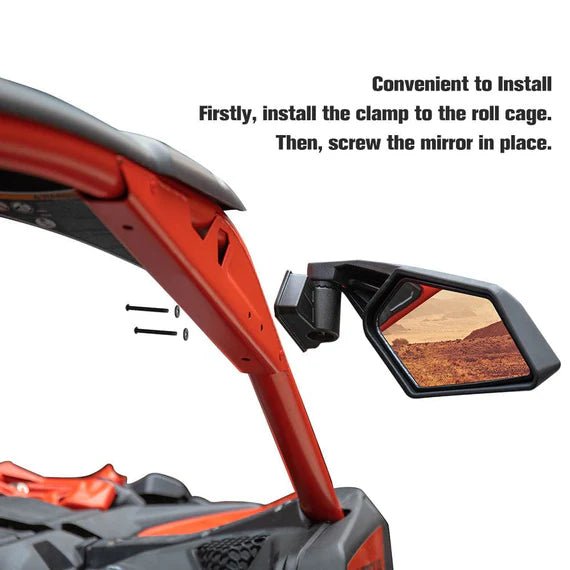 Side Mirrors for Can - Am Maverick X3 / X3 MAX 2017 - 2025 (One Pair) - 3 Star UTV