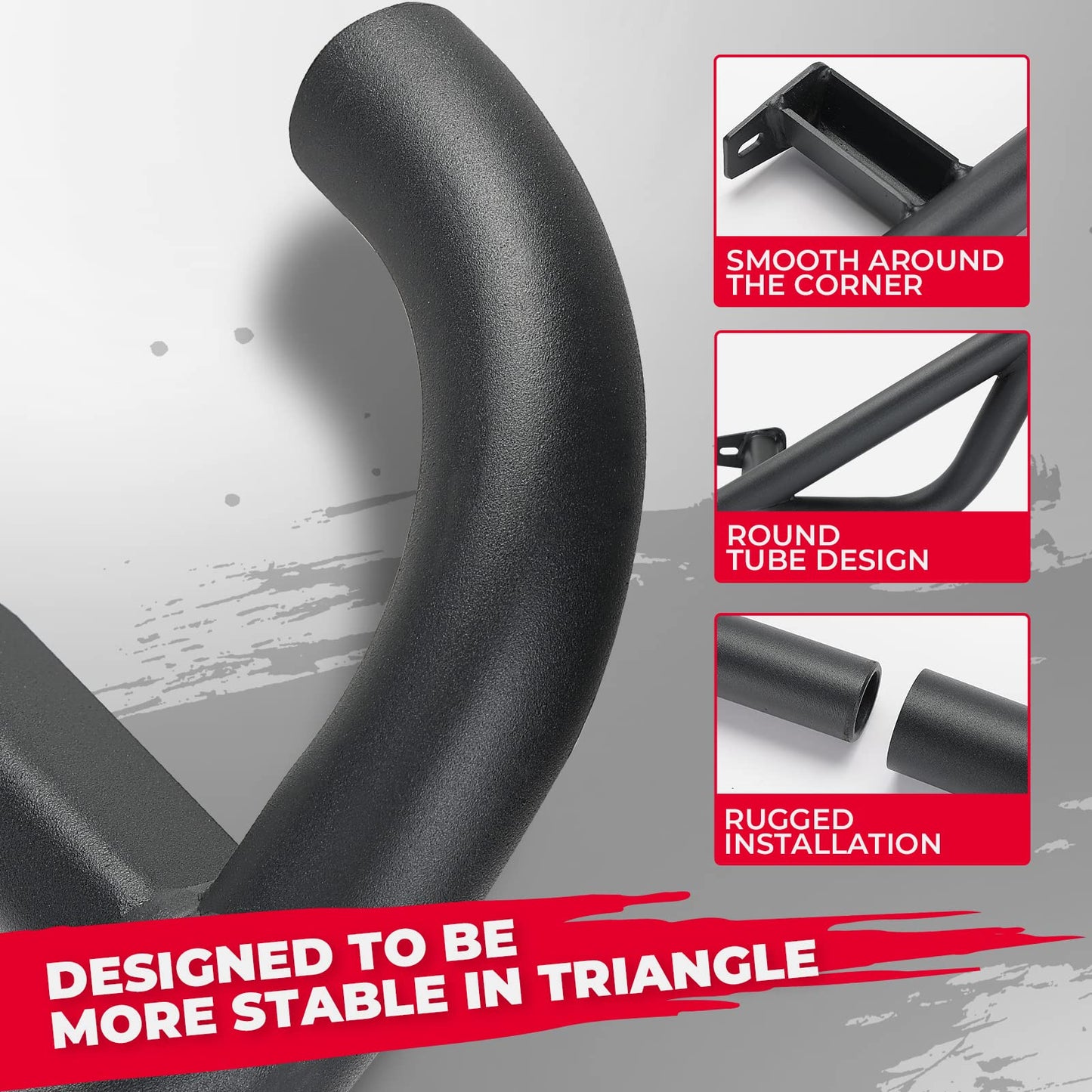 Steel Nerf Bars Fit Polaris RZR XP 4 1000 / 4 Turbo 2014 - 2023 - 3 Star UTV
