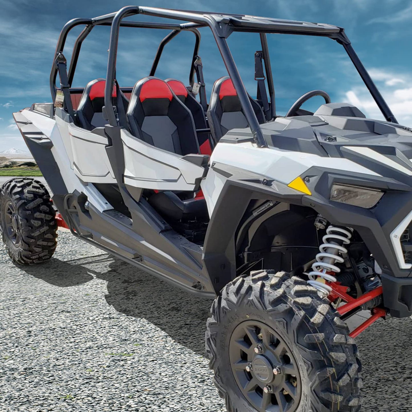 Steel Nerf Bars Fit Polaris RZR XP 4 1000 / 4 Turbo 2014 - 2023 - 3 Star UTV