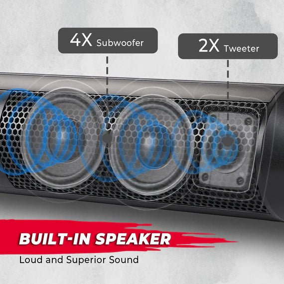 SxS UTV Sound Bar System Bluetooth Speaker 500W 28" Outdoor Marine Soundbars - 3 Star UTV