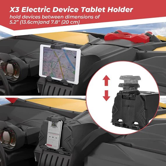 Tablet Holder With Storage Box for Can Am Maverick X3/Max - 3 Star UTV