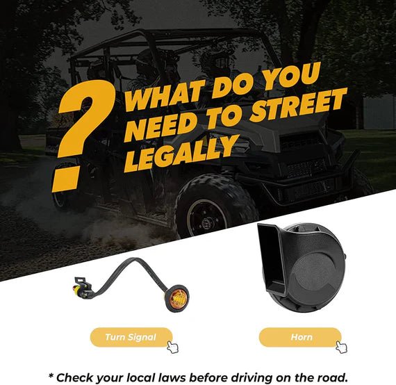 Universial UTV Turn Signal Kit & 105D Horn for Polaris, Can - Am, Pioneer - 3 Star UTV
