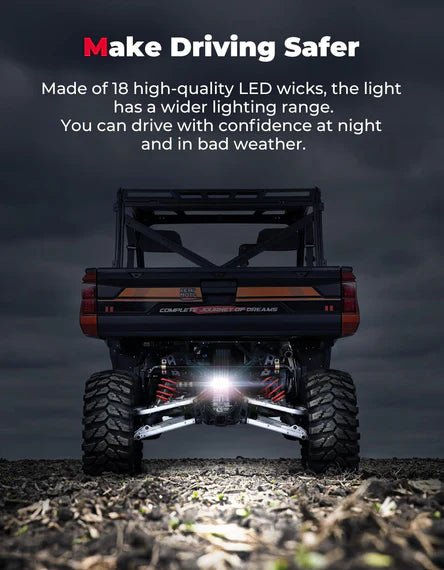 Upgraded Backup Light with Switch for Ranger XP 1000/Crew 2018 - 2024 - 3 Star UTV